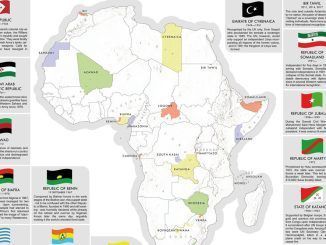 África está llena de estados declarados independientes pero no reconocidos. Este mapa los recopila